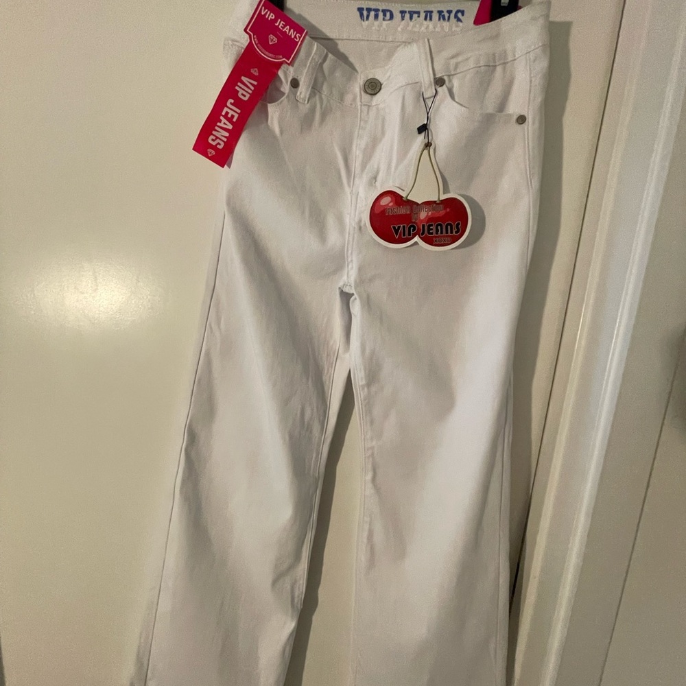 VIP White Cotton Blend Pants